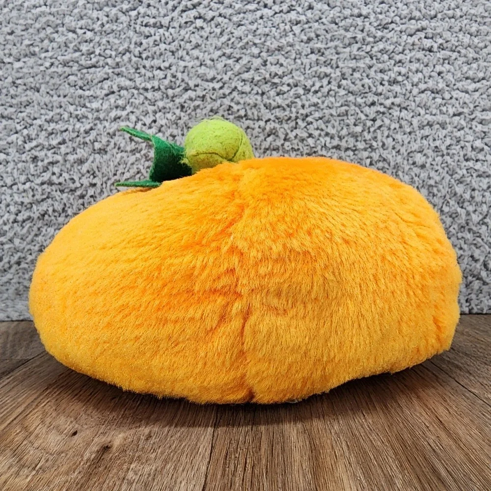 Vintage Halloween Jack O Lantern Pumpkin Plush Stuffed Orange Made Taiwan 8